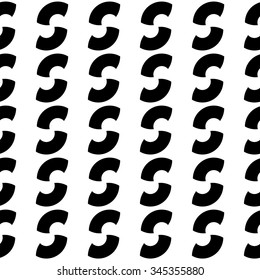 Black and white geometric, seamless, tileable background, pattern. Vector.
