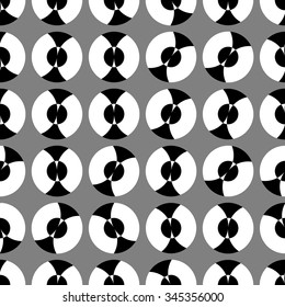 Black and white geometric, seamless, tileable background, pattern. Vector.