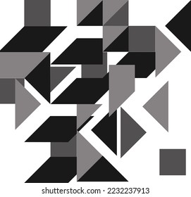 black and white geometric shapes illustration