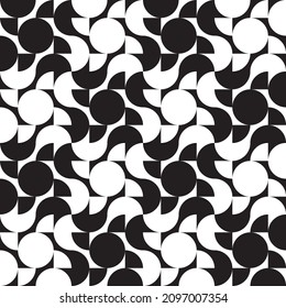 Diseño de patrones de formas geométricas en blanco y negro con borde sin fisuras - arte de ilusión óptica monocromo moderno - formas simples planas de la composición de la cubierta vectorial eps 10
