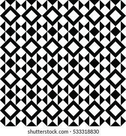 Black & white geometric shapes pattern. Abstract paneling decor. Vector seamless background. Interior wall panel.