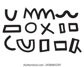 Black and white geometric shapes pattern,vector illustration monochrome design, wavy, lines,wave ,round ornament shape. 