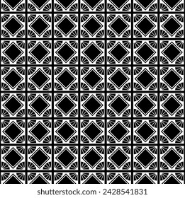 Black And White Geometric Square Block Circular Stripes Pattern Background
