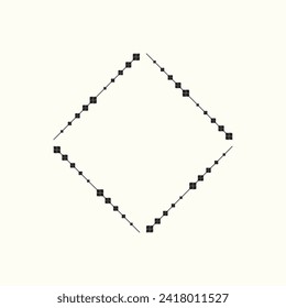  Black and white geometric square frame on white background Vector illustration