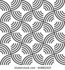 Black and white geometric striped seamless pattern . Vector background