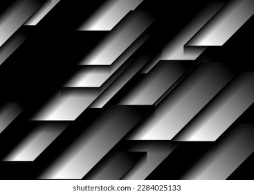 Schwarz-weißer, geometrischer, abstrakter technischer Hintergrund. Vectordesign-Design