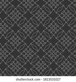 Black and white geometric texture. Seamless pattern for wallpaper design. Vector background pattern.