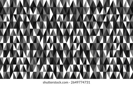 Black and White Geometric Triangle Abstract Seamless Pattern Vector