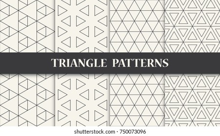 black and white geometric triangle pattern set