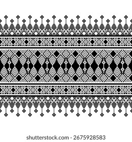 Black and White Geometric Tribal Pattern