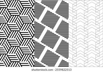 black and white geometric vector pattern geometric design. Trendy pattern background for cover design, poster and interior.