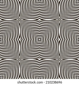 Black and White Geometric Vector Shimmering Optical Illusion. Modern Flickering Effect. Op Art Design