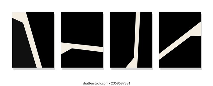 Black and white geometric wall art on canvas, perfect for living room decoration.
