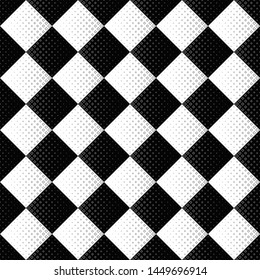 Black and white geometrical square pattern background - monochrome vector illustration