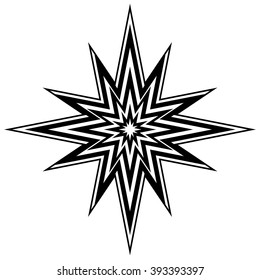 Black and white geometrical star