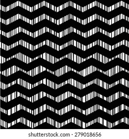 Black and white geometrical template for design. Repeating geometric tiles with zigzag
