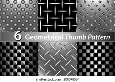 Black and white geometrical thumb pattern.