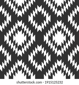 Patrón de elementos triangulares geométricos en blanco y negro, fondo abstracto vectorial sin fisuras para textil, tela, diseño, banner publicitario. México, Perú, pauta folclórica étnica maya	