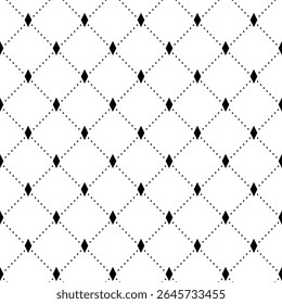Patrón de rejilla de diamante de geometría en blanco y negro