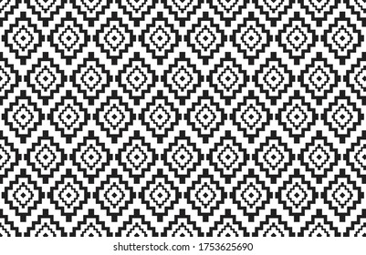 Schwarz-Weiß-Geometrie-Ornamente aus den Motiven der Vergangenheit, die berühmt sind. kann für verschiedene Funktionen verwendet werden