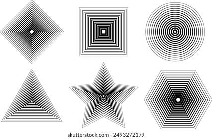 Black and white geometry shape sets