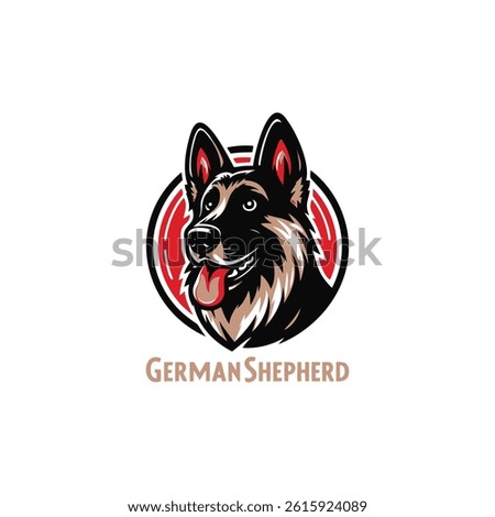 Black and white German shepherd vector