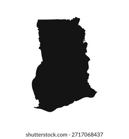 Black and White Ghana Simple Map