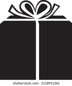 
a black and white gift box icon vector illustration