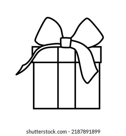 Black and white gift box icon