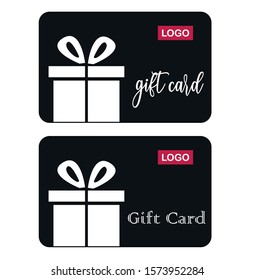 black white gift card template illustration