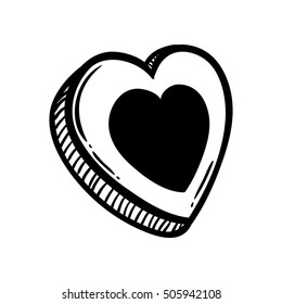 black and white gift love using doodle art