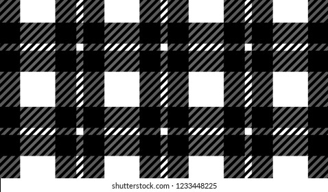 Black and white gingham pattern background for plaid,tablecloths for textile articles,cell,vector illustration.EPS-10.