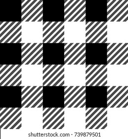 Black and White Gingham Tablecloth Seamless Pattern 