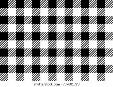 Black and White Gingham Tablecloth Seamless Pattern 