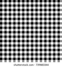 Black and White Gingham Tablecloth Seamless Pattern 