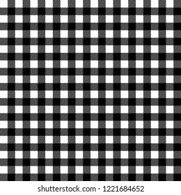 Black White Gingham Traditional Fabric Seamless Stock Vector (Royalty ...