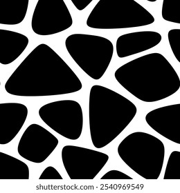 Black and White Giraffe Pattern. Animal Skin Seamless Pattern For Print, Textile, Packaging. Black and White Vector Illustration. 
