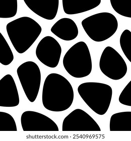 Black and White Giraffe Pattern. Animal Skin Seamless Pattern For Print, Textile, Packaging. Black and White Vector Illustration. 
