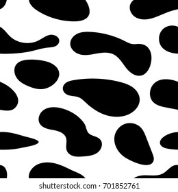 Black And White Giraffe Skin. Cow Seamless Pattern