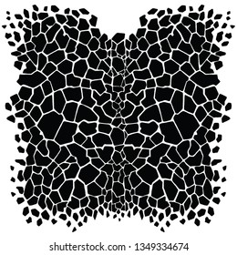 black and white giraffe spots on skin texture. Organic safari animal pattern.  African animal natural  mottles.  Vector shapes background , trendy textile print.  Natural marks