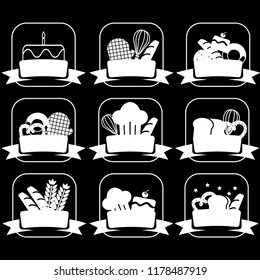 black and white glamorous bakery and cooking logo icon