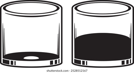 Schwarz-Weiß-Glas-Getränk-Vektorgrafik