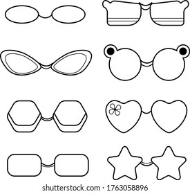 Black and white glasses icons