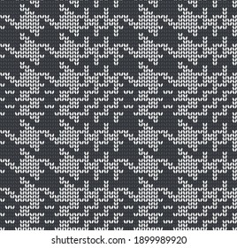 Black and white glen check. Knitted seamless pattern.
