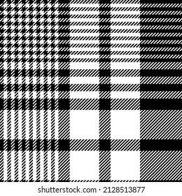 Muestra de tela de tela en blanco y negro para comprobar el patrón de cristal.