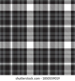 Black and White Glen Plaid patterned seamless pattern suitable for fashion textiles and graphics