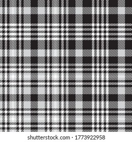 Black and White Glen Plaid textured seamless pattern suitable for fashion textiles and graphics
