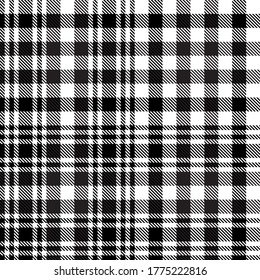 Black and White Glen Plaid textured seamless pattern suitable for fashion textiles and graphics