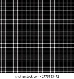 Black and White Glen Plaid textured seamless pattern suitable for fashion textiles and graphics