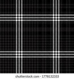 Black and White Glen Plaid textured seamless pattern suitable for fashion textiles and graphics